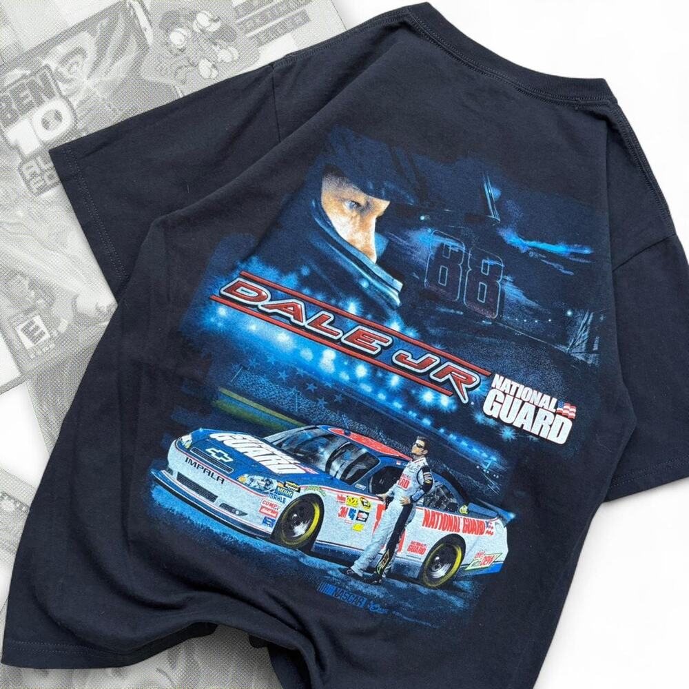 Y2K Nascar Dale‎ Earnhardt Jr National Guard Graphic Tee